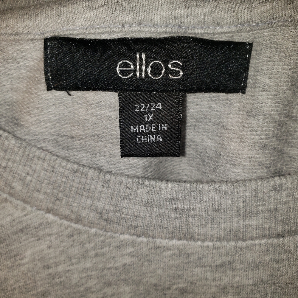 Ellos Gray Sweatshirt With Candy Cane Sequin Detailing - 1X - Picture 6 of 6